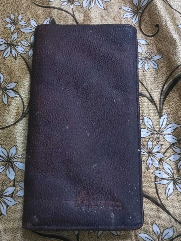 Air India Leather Travel WalletColor: Dark BrownMa