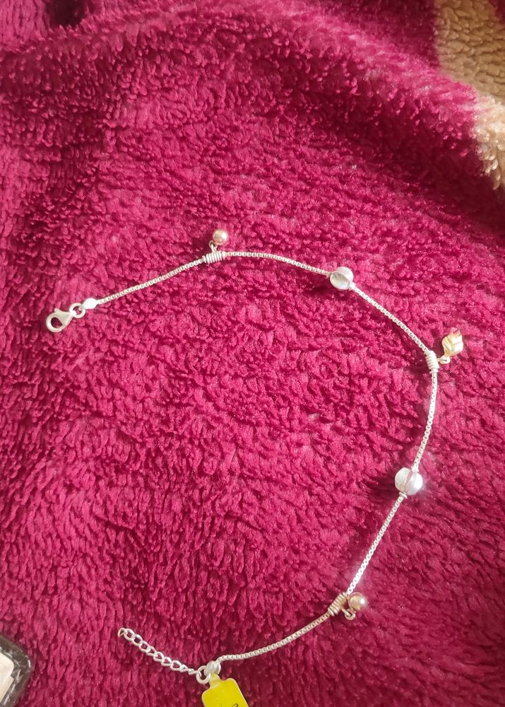 92.5 Silver Anklet(Gold, Rose gold Polished)