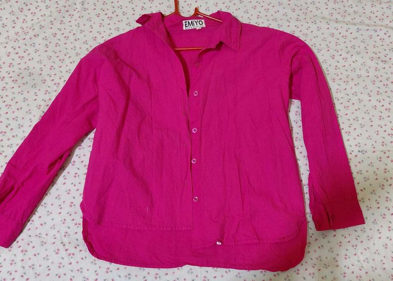 Vibrant Pink Button-Up Shirt