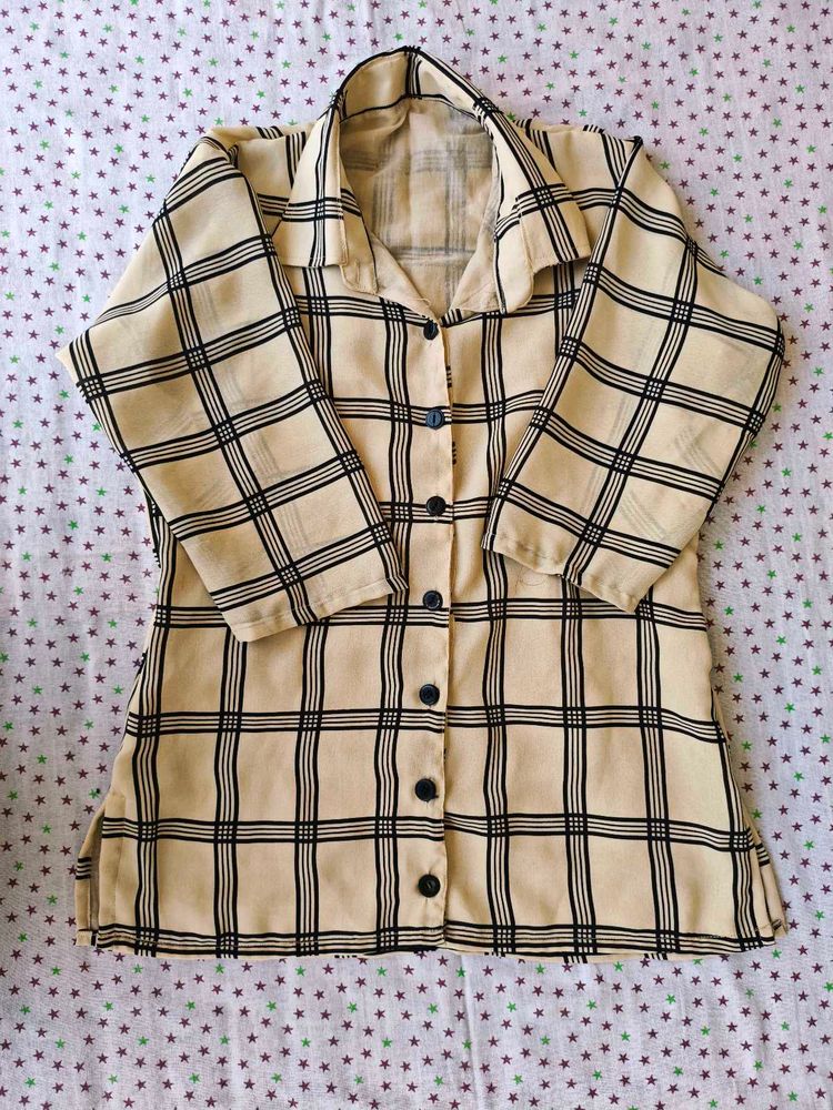Classic Plaid Button-Up Top