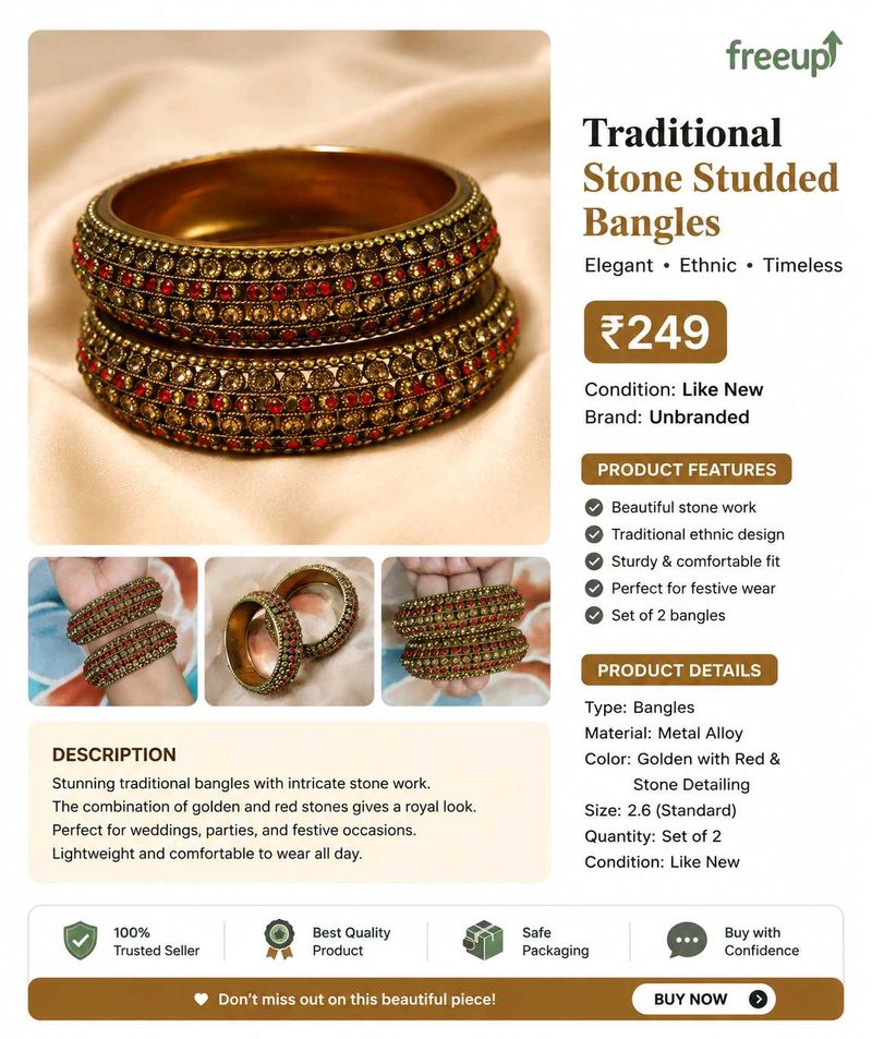 Traditional Stone Studded Bangles
