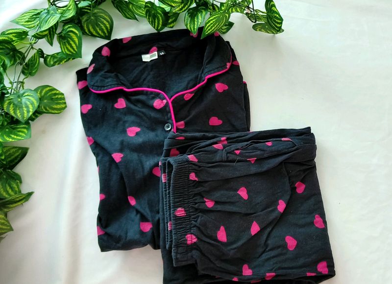 Navy Blue Printed Nightsuits (Women's)
