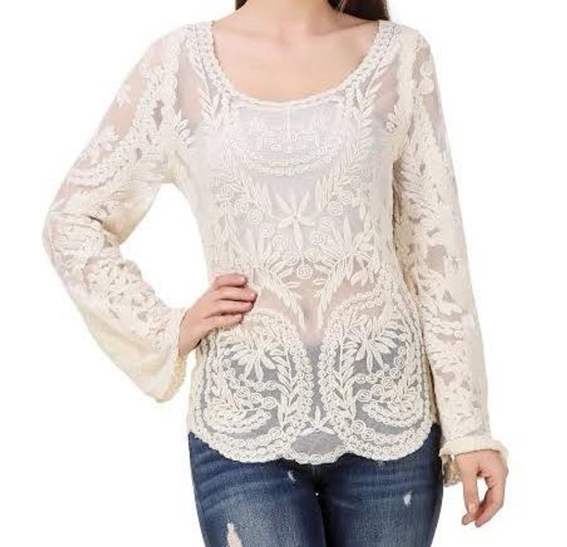 Beautiful Lace Sheer Top