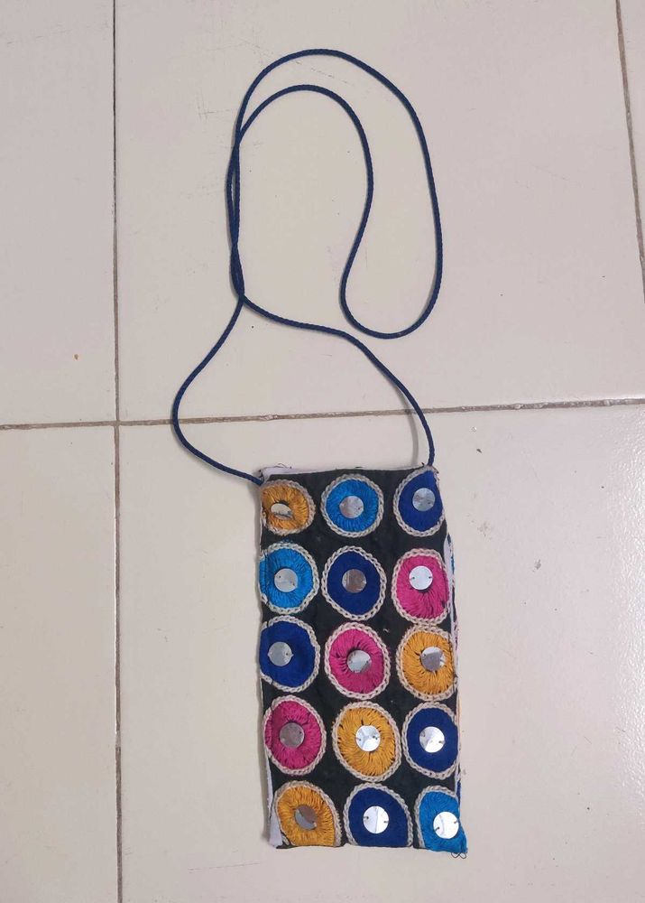 Boho Mirror Work Mobile phone Sling Bag