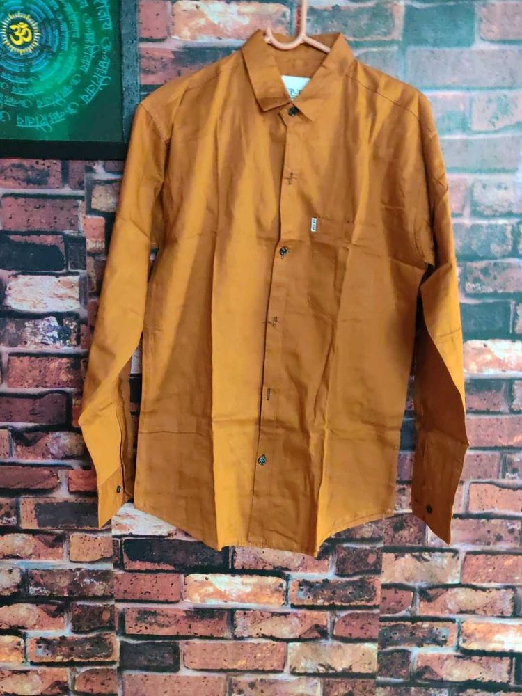 Mustard Cotton Casual Shirt