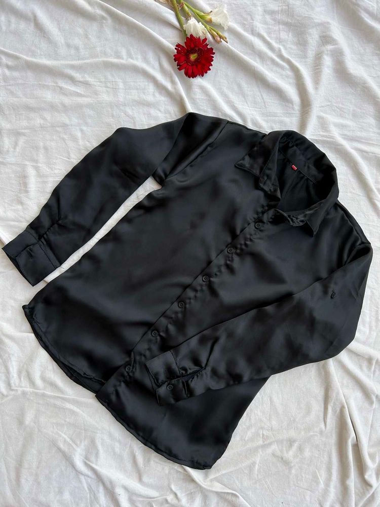 Black Satin Shirt