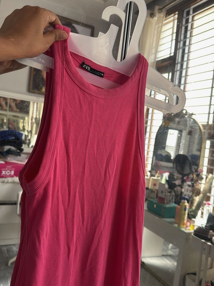 Zara Ribbed full length - Bright Pink