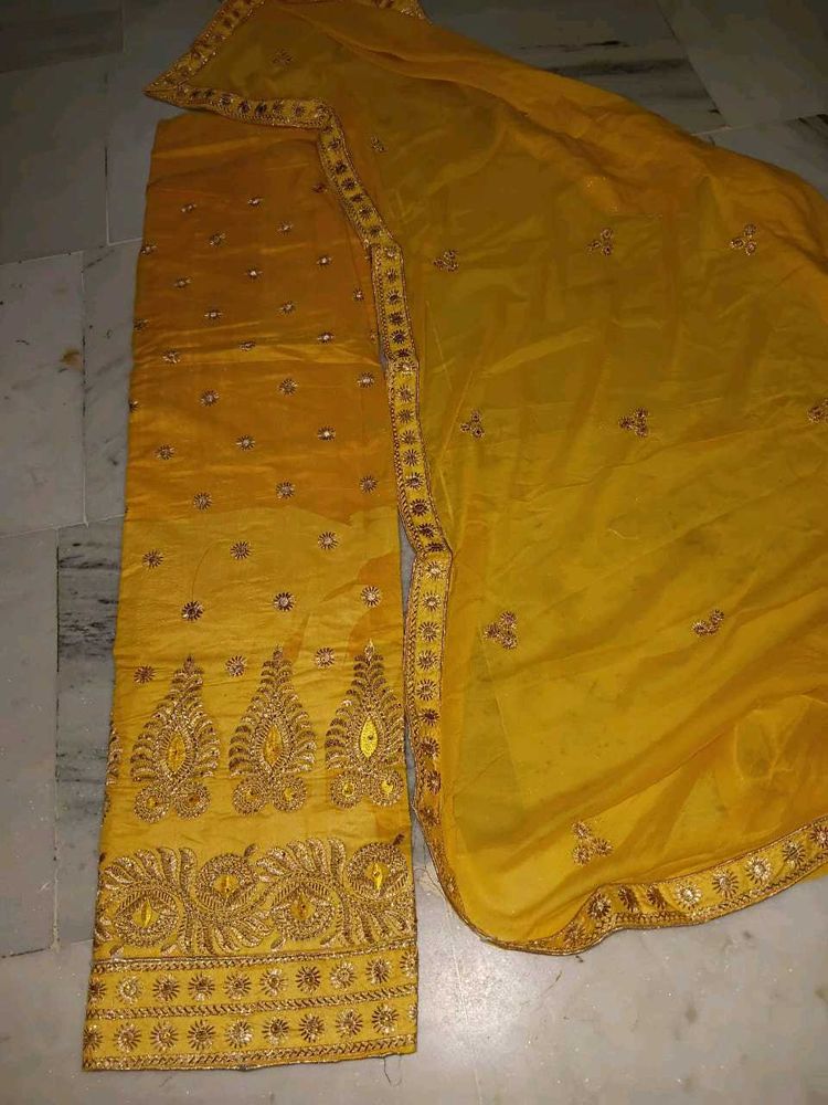 Yellow Embroidered Kurta Set with Dupatta