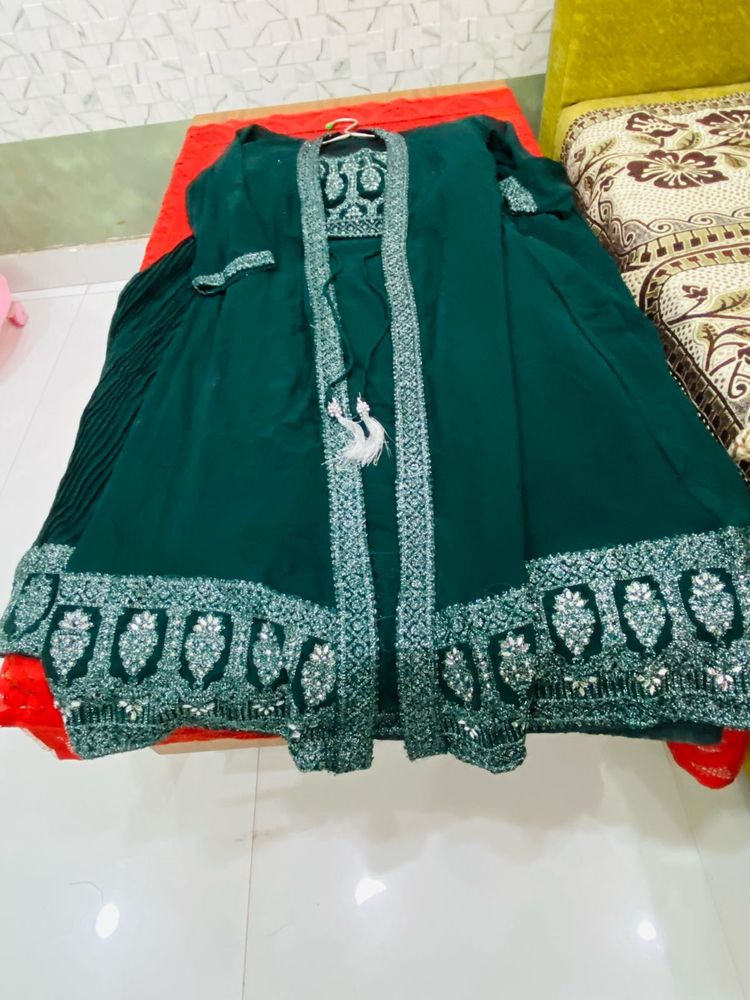 skirt dress with longline shrug