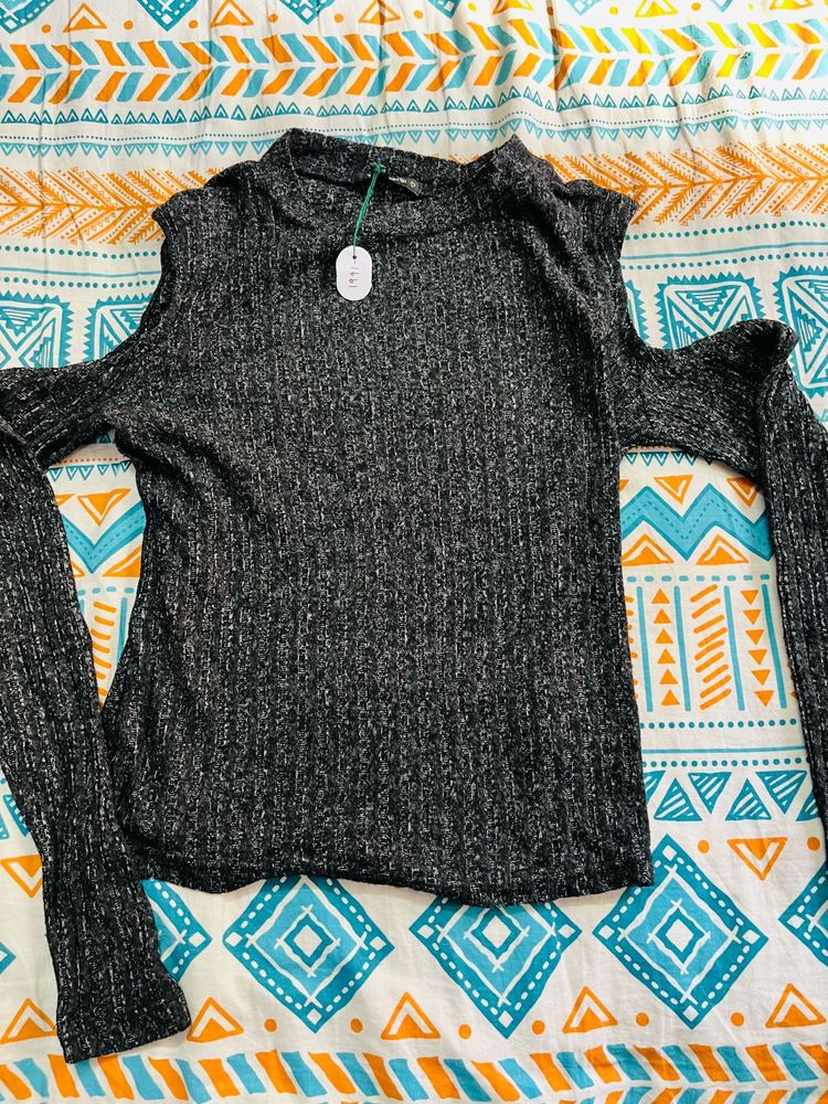 Cut Out Shoulder Top