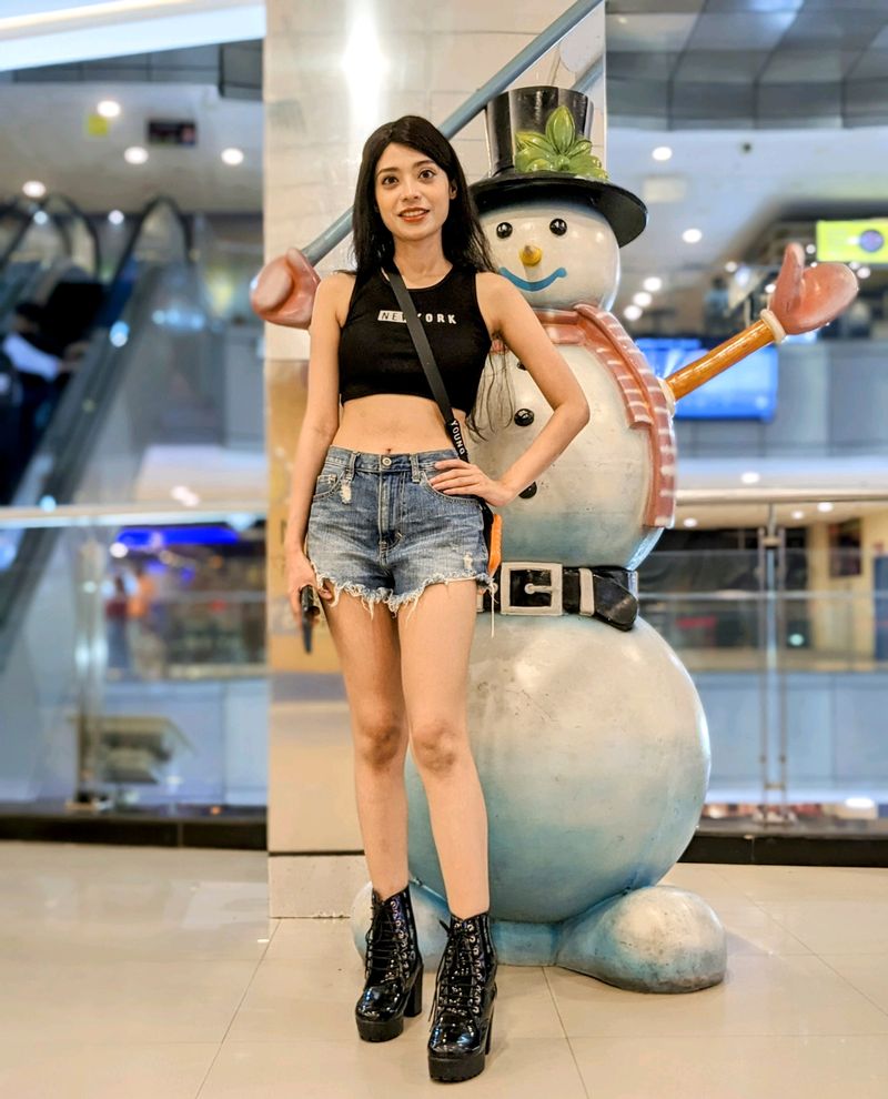 Top And Denim Shorts Co-ord Set