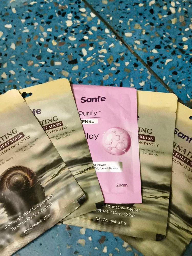 Sanfe Sheet Masks Bundle(Pack of 5)