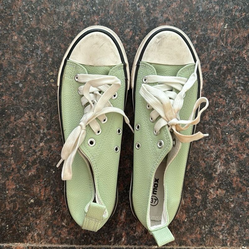Pastel Green Canvas Sneakers