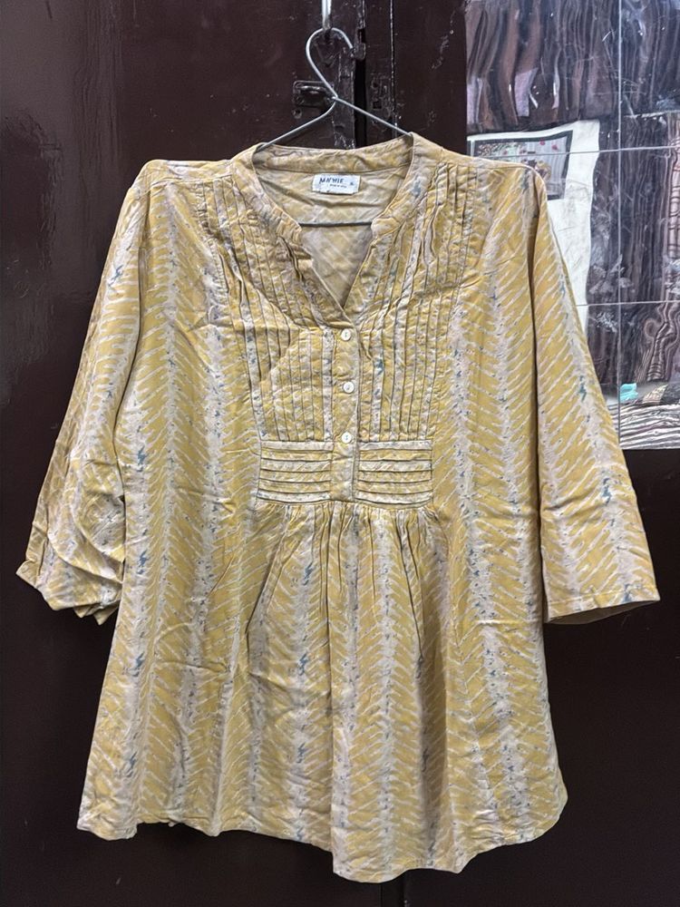 Stylish Yellow Printed Kurti