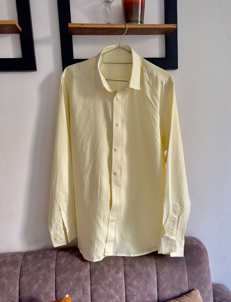 Light Yellow Linen Shirt