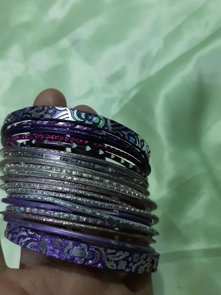 Set Of 19 Metal Fashion Bangles