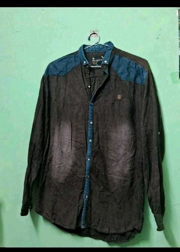 Men's Dark Washed Denim Shirt