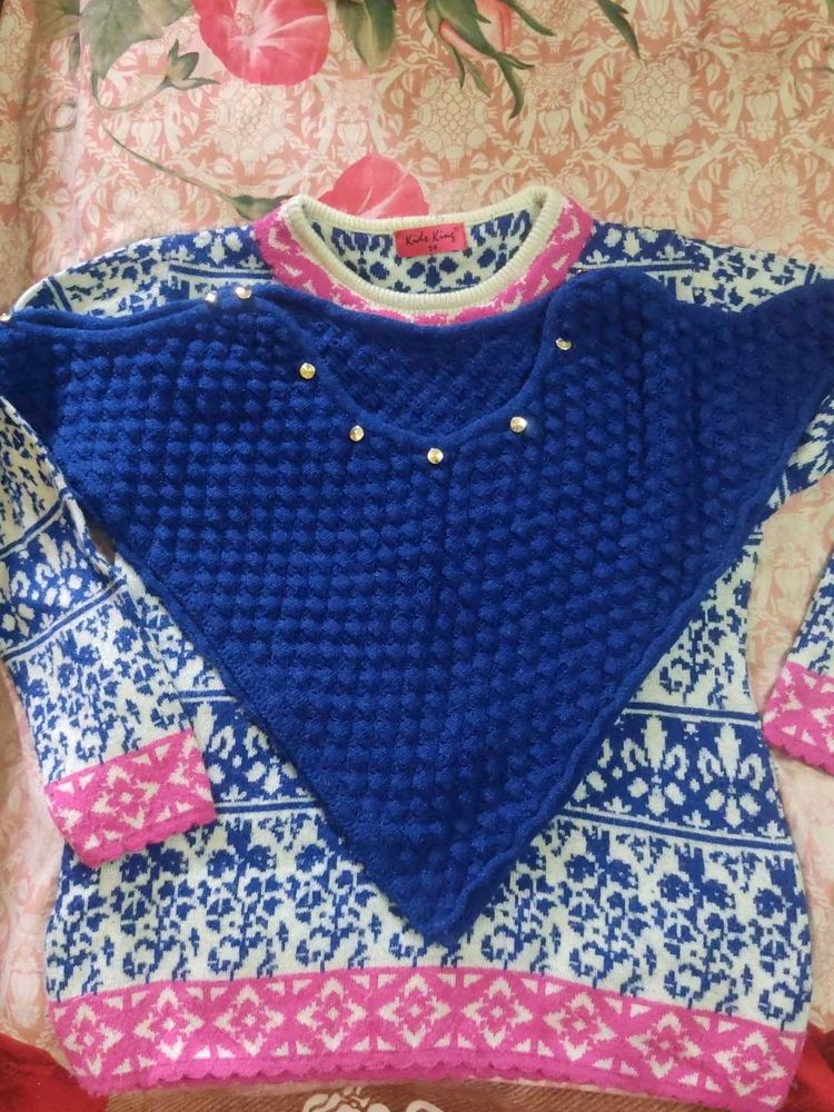 Cozy Blue &amp; White Knit Sweater