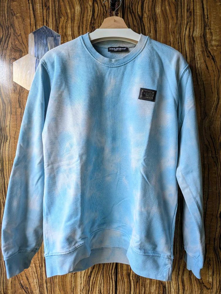 Dolce &amp; Gabbana Blue Tie-Dye Sweatshirt