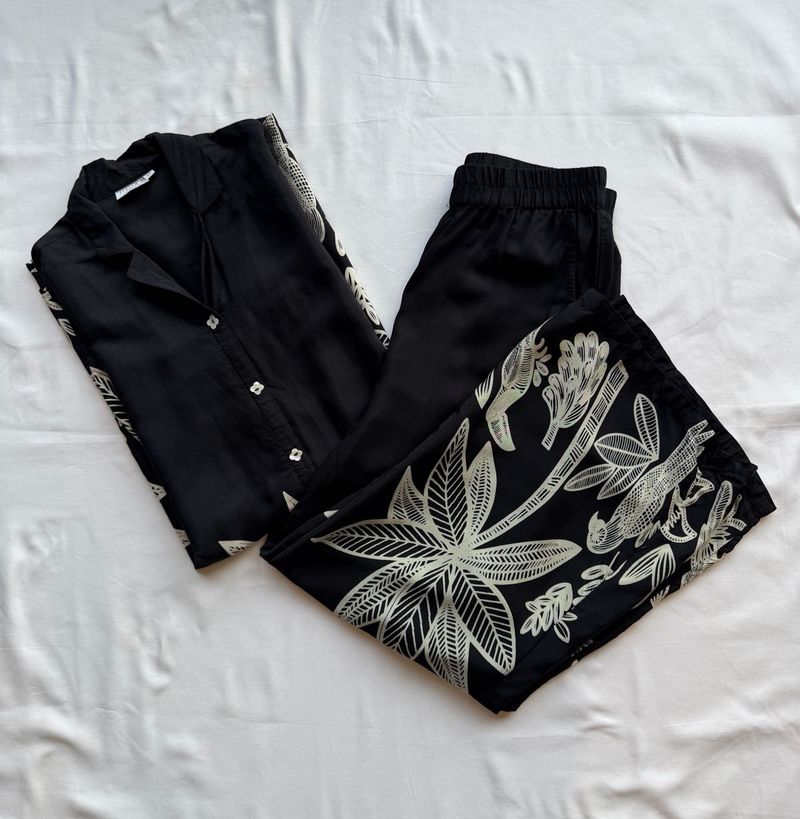 Jisora - Black Printed Kurta Set