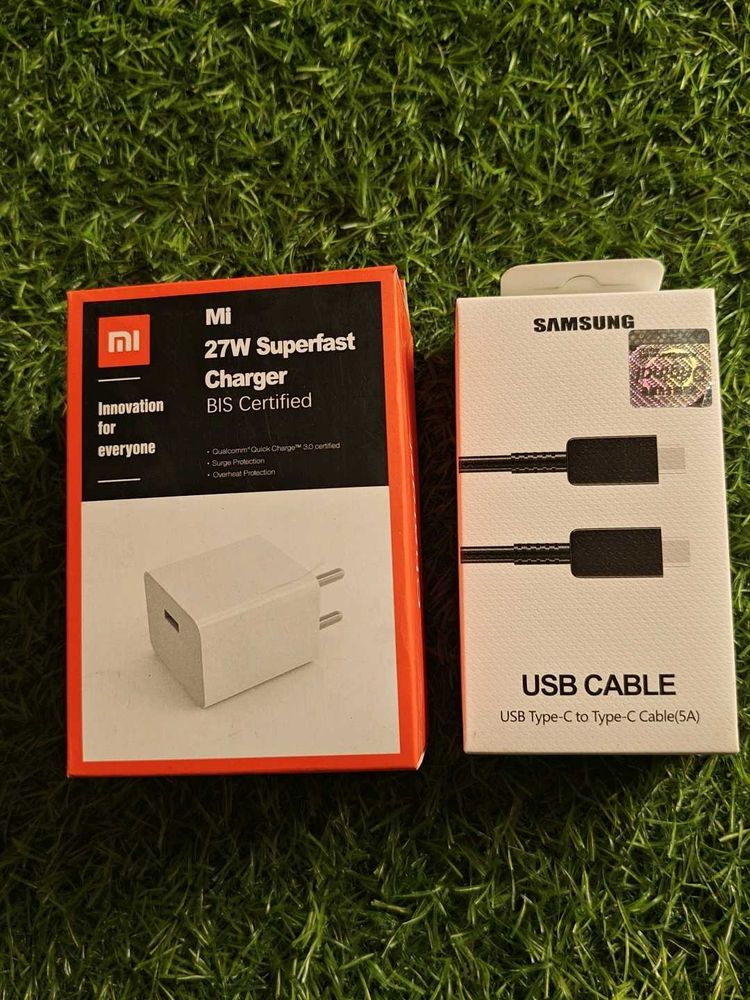 mi 27W superfast charger and samsung type c cable