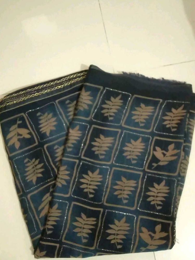 elegant party wear navy blue saree