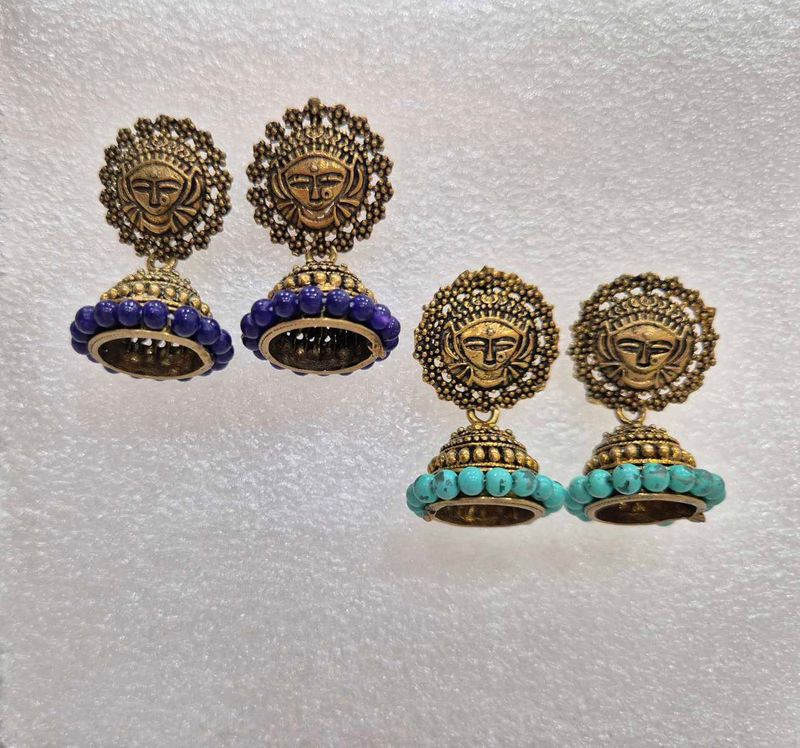 Ethnic Jhumka Earrings Set - New