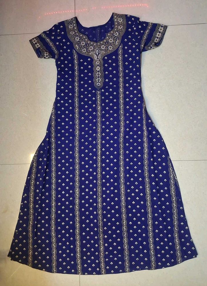 Blue Printed Kurta