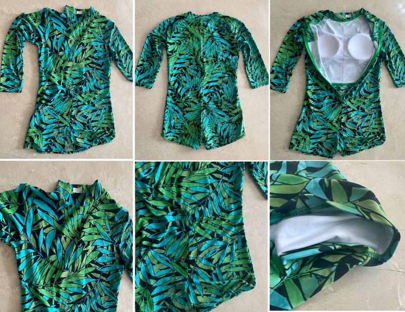 Tropical Leaf Print Swimsuit