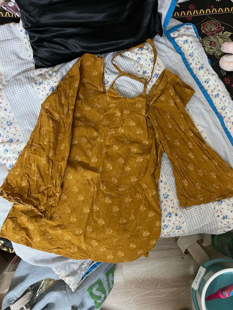 Mustard Yellow Dori Kurti