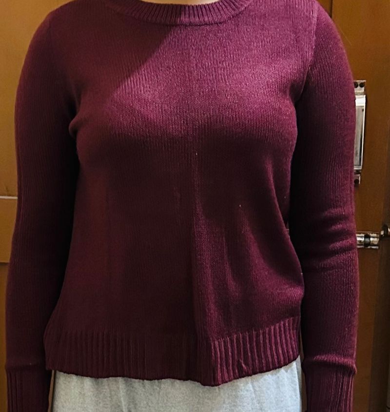 Cozy Maroon Knit Sweater