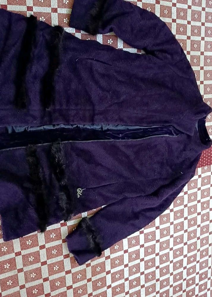 Purple Fur Trimmed coat