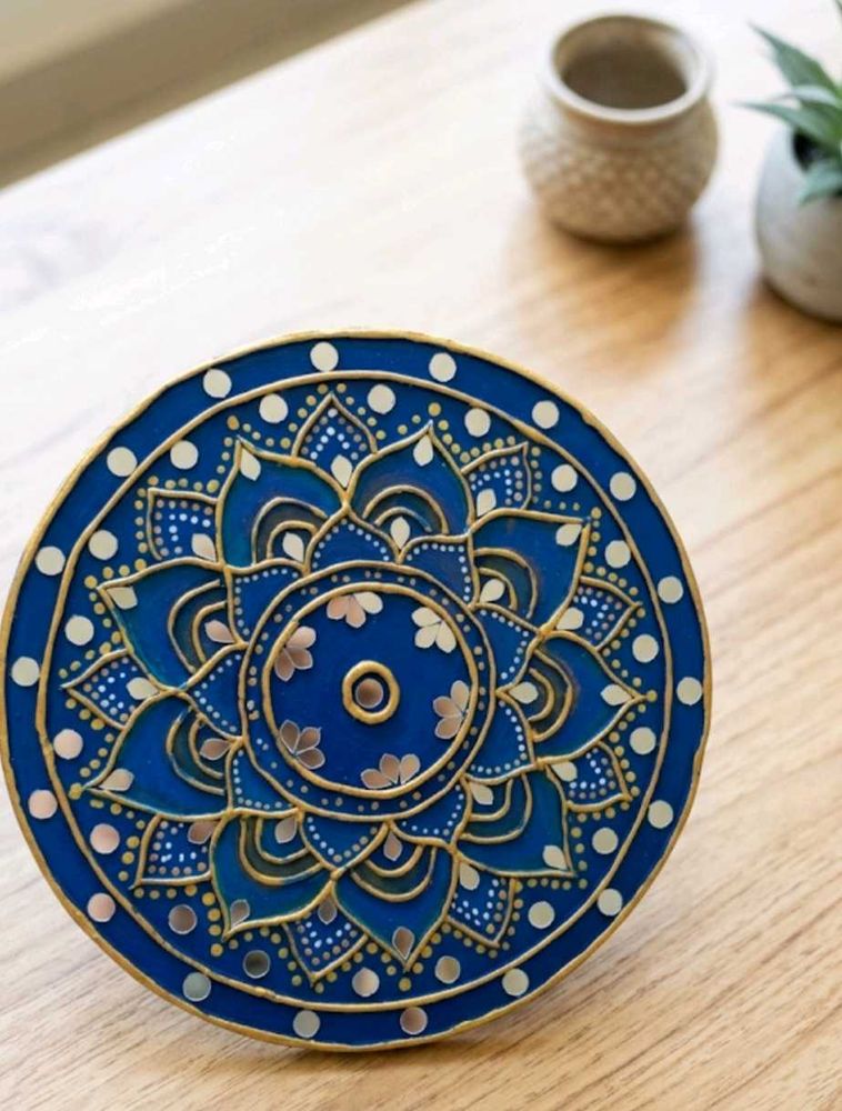 The Royal Blue Handcrafted Lippan Art W