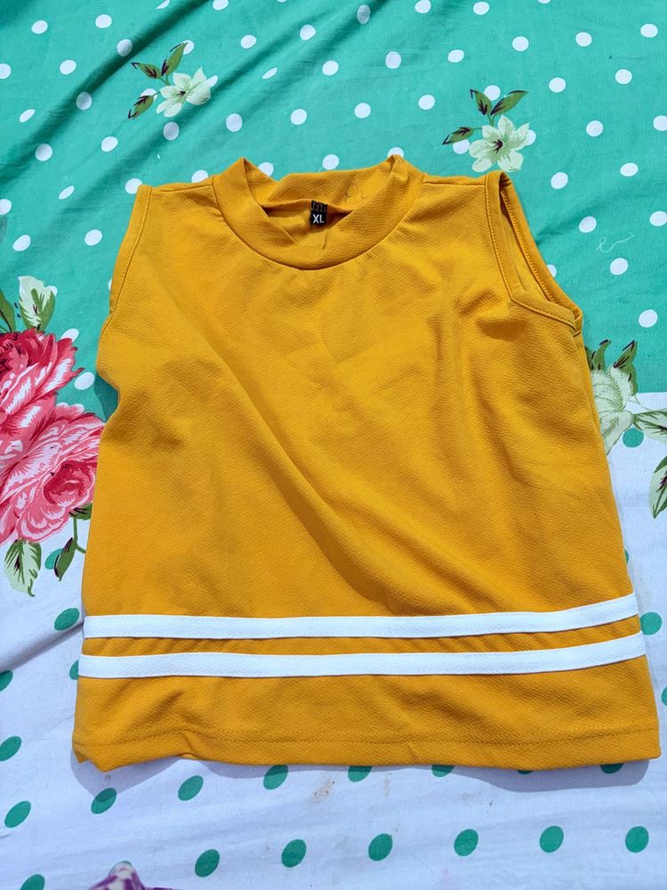 Mustard Yellow Sleeveless Top