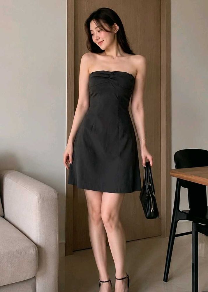 Strapless black dress