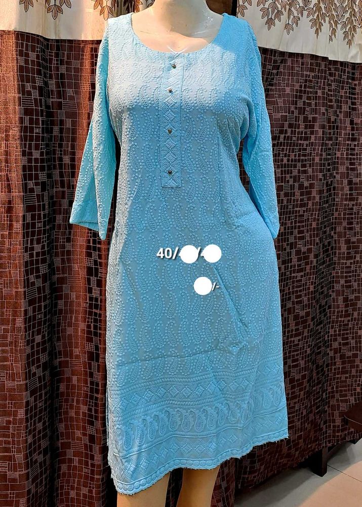 Brand new Sky Blue Chikankari Kurta