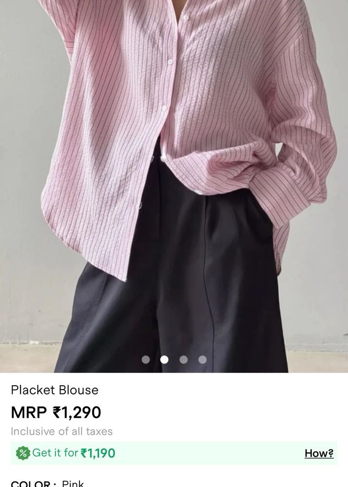 Savana Pink Striped Placket Blouse