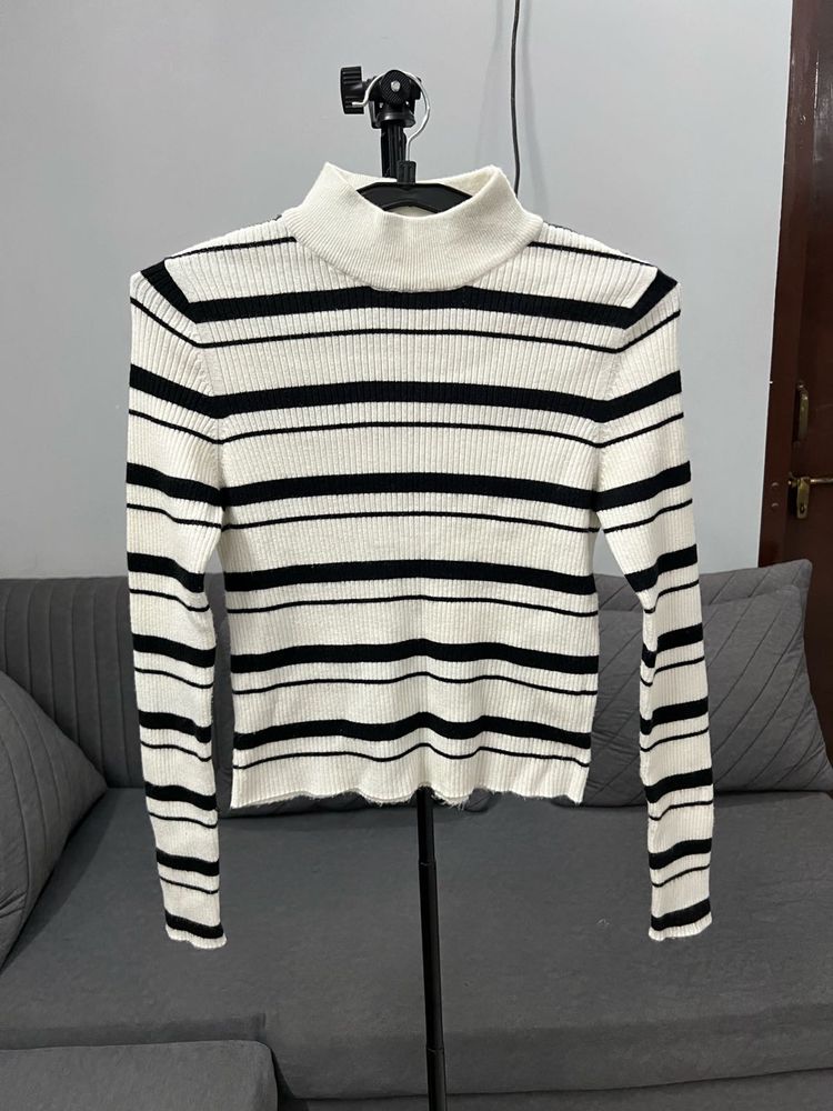 Striped Turtleneck Sweater