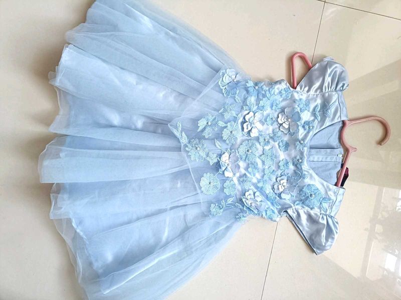 Blue party wear frock