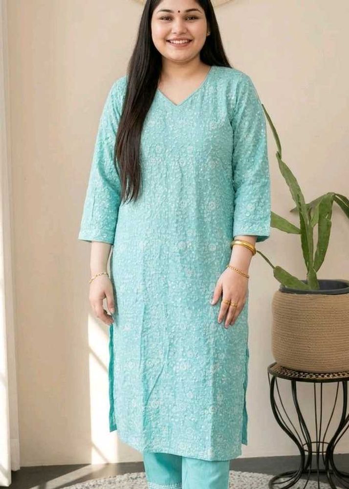 Sky Blue Chikankari Kurta