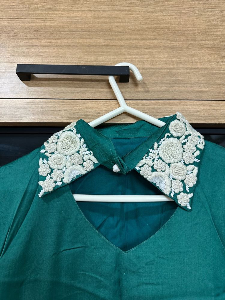 Embroidered Teal  co-ord ser