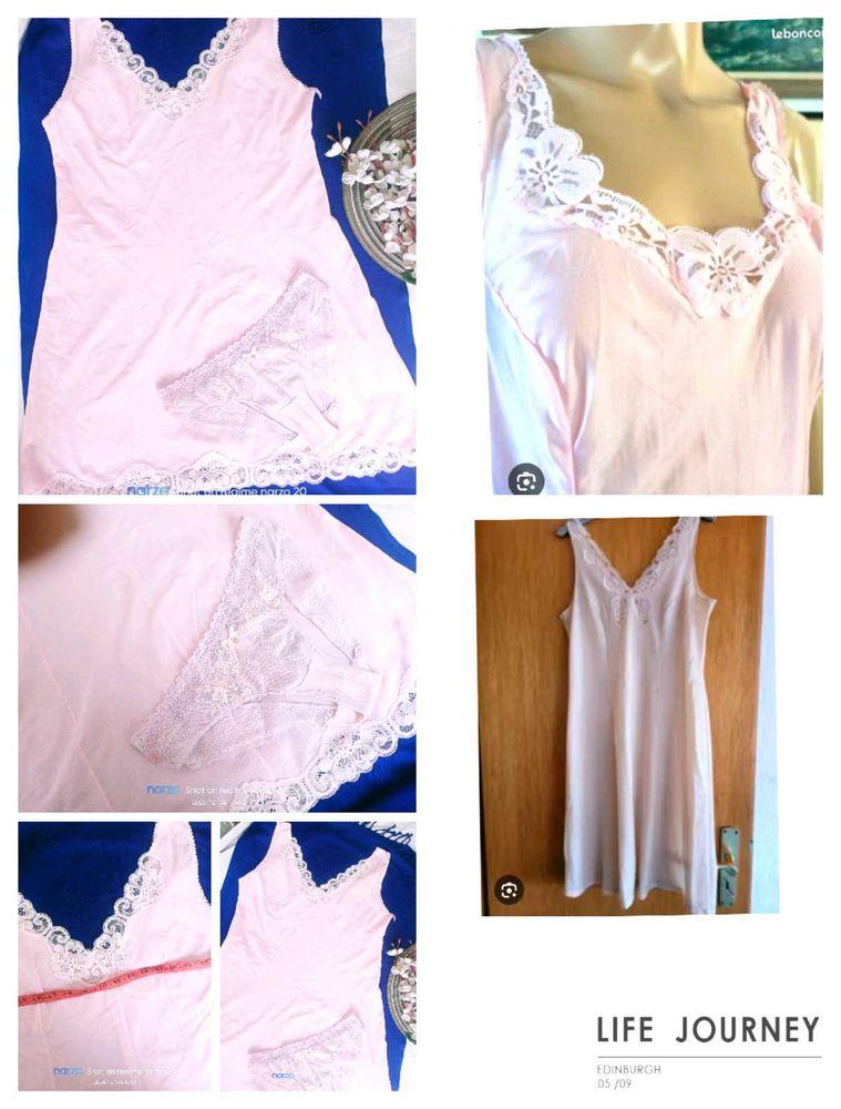 Pink Lace Trimmed Slip Dress