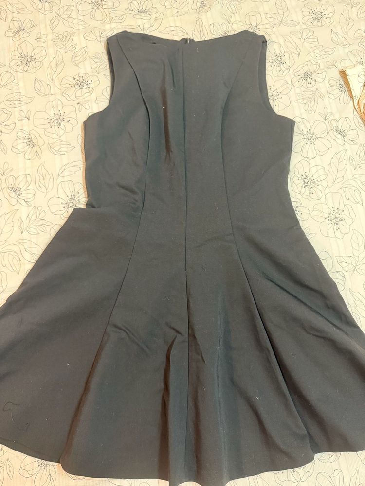 Sleek Black Sleeveless Fit &amp; Flare Dress