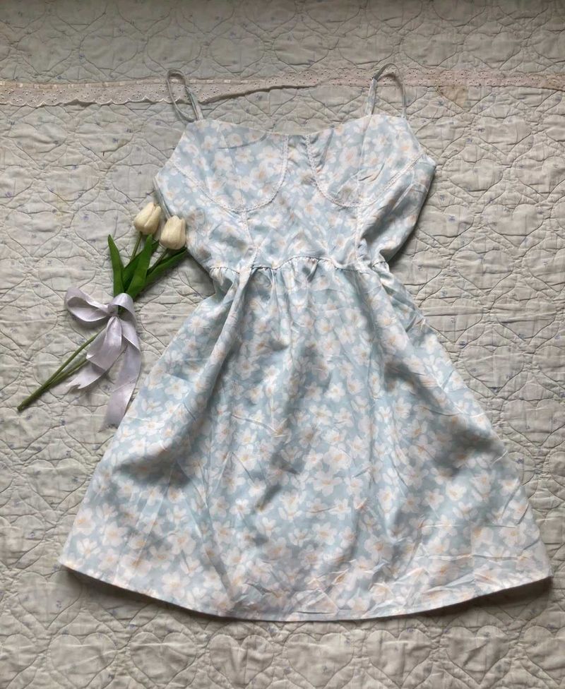 Blue Floral Mini Dress