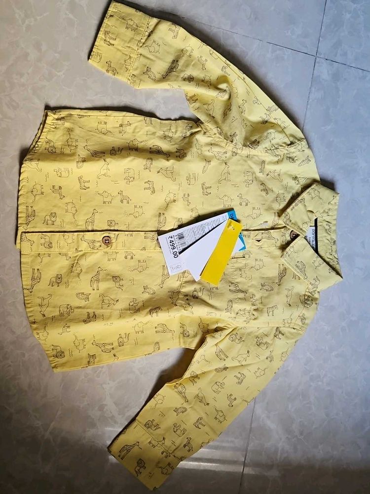 Yellow Animal Print Shirt