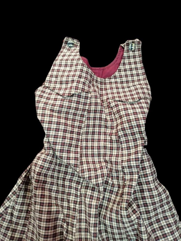 Vintage Plaid Jumper Dress