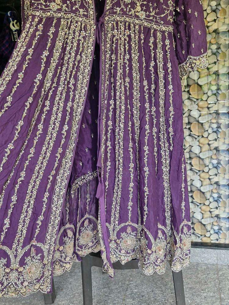 Designer Embroidered Jacket Style Palazzo Set