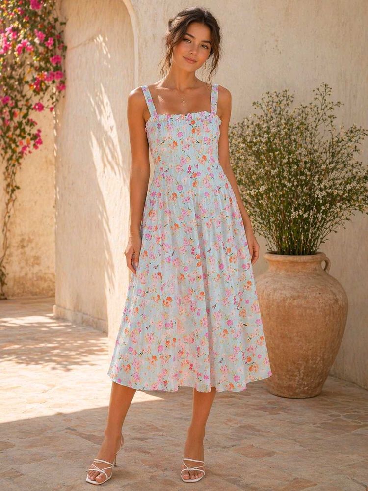 Floral Print Midi Dress