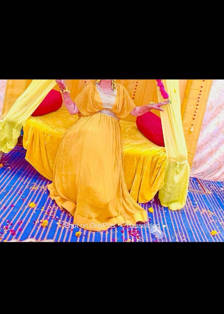 Yellow Embellished Ethnic Gown