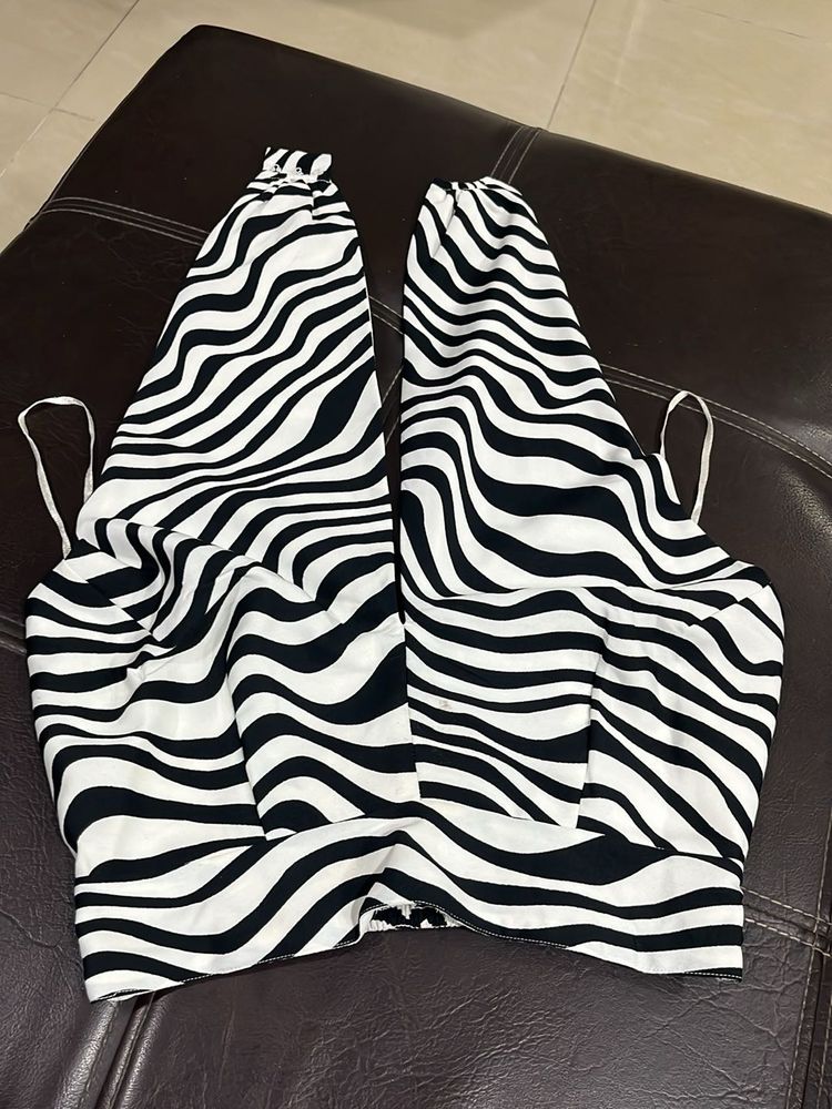 Zebra Print Halter Top